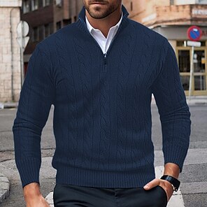 BULUOLANDI Winter Cardigan Sweater Men's Fashion Casual V-Neck