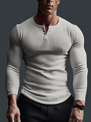 Men's T shirt Tee Muscle Shirt Long Sleeve Shirt Plain Hooded Outdoor Daily Long  Sleeve Clothing Apparel Fashion Streetwear Cool