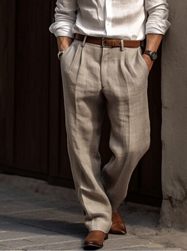 Men's Linen Pants Summer Pants Cropped Pants Beach Pants