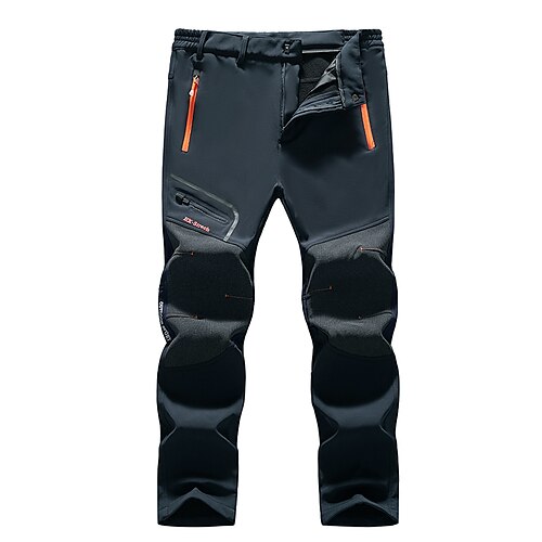 Men's Fleece Lined Pants Waterproof Softshell Thermal Zip Pockets