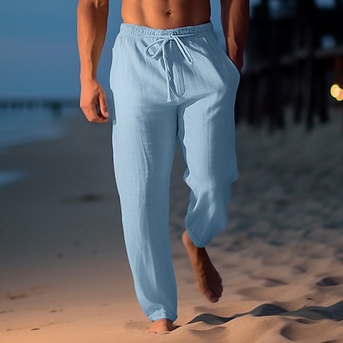White Linen Pants Men - Temu