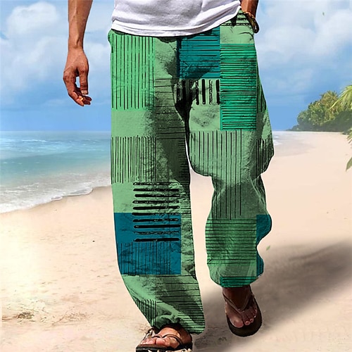 Men's Trousers Summer Pants Beach Pants Drawstring Elastic Waist