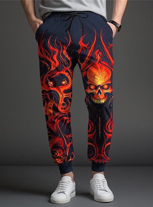 Orange Skull Sweatpants