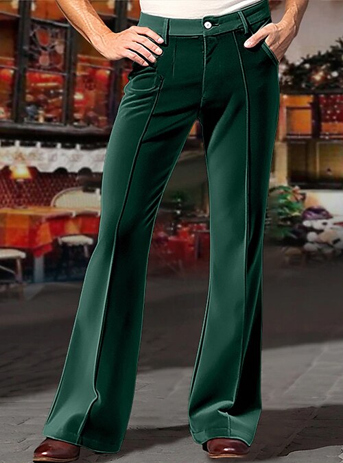 Men's Dress Pants Trousers Suit Pants Velvet Pants Pocket Plain