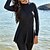 abordables Trajes de buceo y protectores térmicos-Mujer Bañadores Camiseta Protección Solar Surf Buceo Talla Grande Traje de baño Protección UV Secado rápido Cremallera para bustos grandes Color sólido Negro Cuello Alto Trajes de baño Deportes