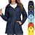 cheap Softshell, Fleece &amp; Hiking Jackets-Women&#039;s Waterproof Hiking Jacket Rain Jacket Raincoat Outdoor Long Hooded Trench Coats Windbreaker Windproof Quick Dry Lightweight Jacket Poncho Top Camping Travel Fishing Climbing Navy Blue ArmyGreen