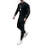 cheap Men&#039;s Tracksuits-Men&#039;s Tracksuit Running T-Shirt With Pants Casual Winter Long Sleeve Breathable Quick Dry Moisture Wicking Gym Workout Running Active Training Sportswear Activewear Solid Colored Black White Rosy Pink