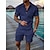 cheap Men&#039;s T shirt and Shorts Set-Men&#039;s Running T-Shirt With Shorts Polo Collar Zip Graphic Casual Daily Casual Clothing Apparel Hoodies Sweatshirts