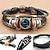 cheap Men&#039;s Trendy Jewelry-12 zodiac constellation bracelet, leather hand-woven galaxy astrology luminous adjustable snap buckle wristband-retro fashion (best friend&#039;s constellation gift)