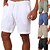 cheap Linen Shorts-Men&#039;s Solid Color Comfy Breathable Athleisure Black White Micro-elastic