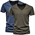 cheap Men&#039;s Casual T-shirts-2pcs Men&#039;s T shirt Tee V Neck Short Sleeve Solid Color V Neck Daily Patchwork Clothing Clothes 2pcs Casual Sports Black / White Black+ Army Green Navy Blue + Black