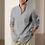 cheap Designer Collection-55% Linen Men&#039;s Linen Shirt Shirt Button Up Shirt Beach Shirt Blue Gray Long Sleeve King Standing Collar Spring &amp;  Fall Outdoor Daily Clothing Apparel