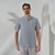 cheap Designer Collection-100% Linen Front Pocket Men&#039;s Shirt Linen Shirt White Dark Navy Blue Short Sleeve Plain Standing Collar Summer Outdoor Daily Clothing Apparel
