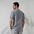 cheap Designer Collection-100% Linen Front Pocket Men&#039;s Shirt Linen Shirt White Dark Navy Blue Short Sleeve Plain Standing Collar Summer Outdoor Daily Clothing Apparel