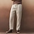 cheap Linen Pants-Men&#039;s Linen Pants Trousers Summer Pants Drawstring Elastic Waist Straight Leg Plain Comfort Breathable Casual Daily Holiday Linen Cotton Blend Fashion Classic Style Black White