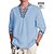 cheap Designer Collection-Elite Men&#039;s Shirt 55% Linen Shirt Upgrade Embroidered Striped Graphic Prints Stand Collar Blue Khaki Gray Outdoor Street Long Sleeve Print Embroidered Clothing Fashion Streetwear Designer Casual