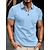 cheap Classic Polo-Men&#039;s Polo Shirt Button Up Polos Work Casual Lapel Short Sleeve Fashion Basic Color Block Patchwork Summer Regular Fit Black White Light Green Navy Blue Blue Polo Shirt