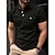 cheap Classic Polo-Men&#039;s Polo Shirt Button Up Polos Casual Holiday Lapel Short Sleeve Fashion Basic Plain Pocket Summer Regular Fit Black White Red Orange Green Beige Polo Shirt