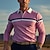 cheap Classic Polo-Men&#039;s Polo Shirt Button Up Polos Casual Sports Lapel Long Sleeve Fashion Basic Color Block Patchwork Button Spring &amp;  Fall Regular Fit Pink Polo Shirt