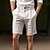 cheap Linen Pants-Men&#039;s Shorts Linen Shorts Summer Shorts Button Pocket Straight Leg Plain Comfort Breathable Short Casual Daily Holiday Linen Cotton Blend Fashion Designer White