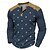 cheap Men&#039;s 3D T-shirts-Geometric Men&#039;s Business British Style 3D Printed Waffle Henley T Shirt Sports Outdoor Holiday Festival T shirt Black Navy Blue Brown Long Sleeve Henley Shirt Spring &amp;  Fall Clothing