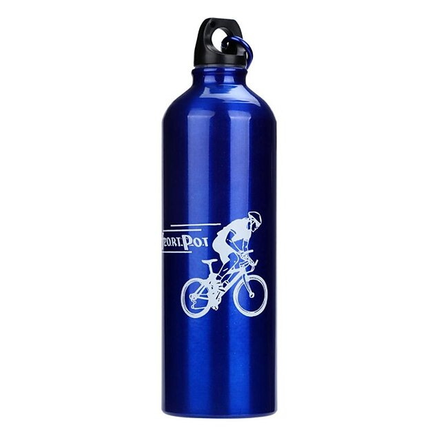  Bike Sports Water Bottle BPA Free Portable Non Toxic Eco-Friendly For Cycling Bicycle Road Bike Mountain Bike MTB Aluminium Alloy Black Red Blue 1 pcs