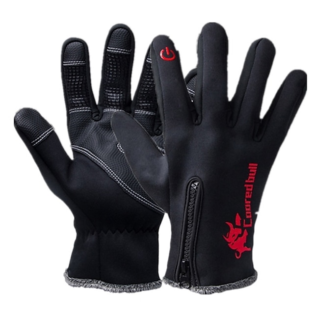  Winter Winter Gloves Bike Gloves / Cycling Gloves Ski Gloves Mountain Bike MTB Anti-Slip Touchscreen Thermal Warm Waterproof Full Finger Gloves Touch Screen Gloves Sports Gloves Fleece Black for