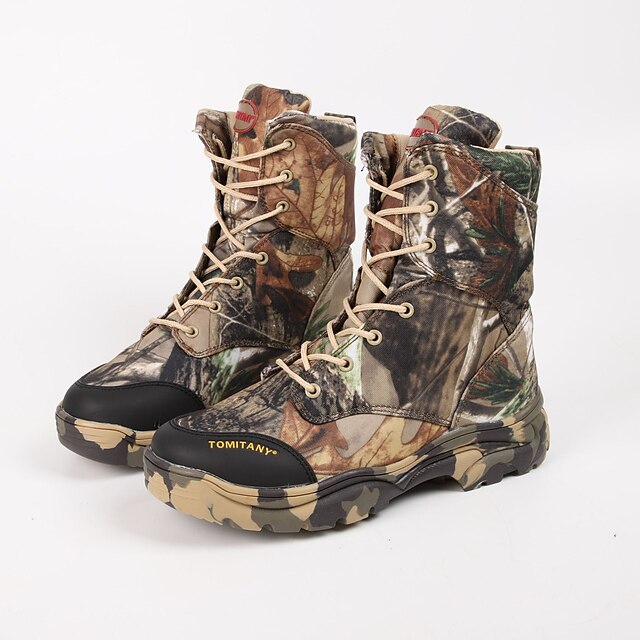  Men's Military Tactical Boots Camouflage Jungle Hunting Shoes Outdoor Sport Travel Hiking Shoes Hiking Boots Waterproof Windproof Breathable Synthetic Microfiber PU Autumn / Fall Spring Round Toe