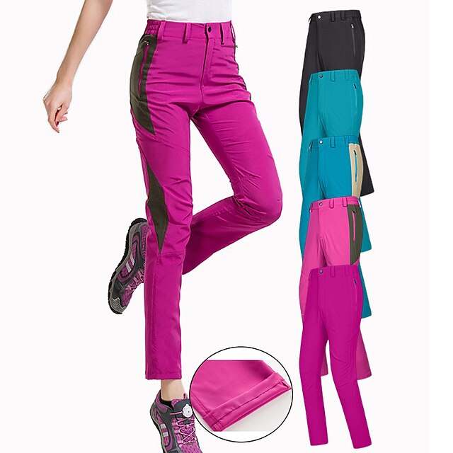  Women's Hiking Pants Trousers Patchwork Outdoor Waterproof Pants / Trousers Fuchsia Sky Blue Black Rose Red Light Blue Fishing Climbing Running S M L XL XXL / Solid Color