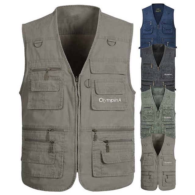  Men's Fishing Vest with Multi Pockets Work Vest Outdoor Utility Breathable Vest for Fishing Camping / Hiking / Caving Traveling Photo Journalist