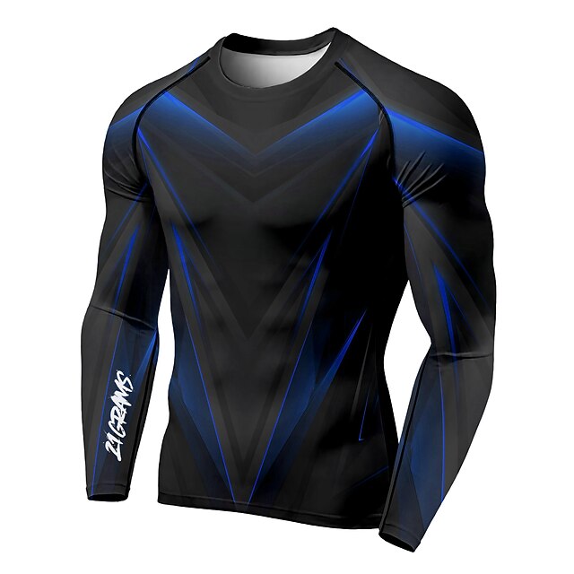Men's Compression Shirt Running Shirt 3D Print Long Sleeve Base Layer
