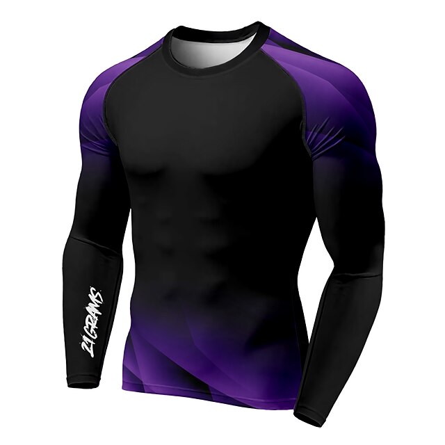 Men's Compression Shirt Running Shirt 3D Print Long Sleeve Base Layer