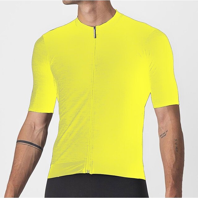  OUKU Men's Cycling Jersey Short Sleeve Mountain Bike MTB Road Bike Cycling Shirt Yellow Breathable Quick Dry Soft Sports Clothing Apparel / Athleisure