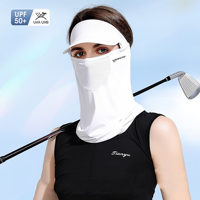  Sonnenschutzmaske Kopftuch Damen Outdoor Golfsport Sonnenhüte bedecken das ganze Gesicht, Nackenschutz, UV-Schutz Eisseidenschleier