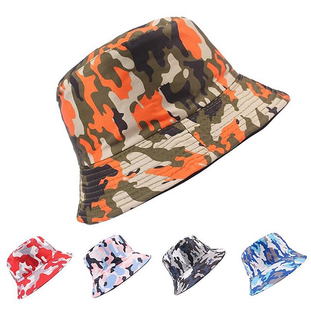  Men's Women's Sun Hat Bucket Hat Fishing Hat Boonie hat Wide Brim Summer Outdoor UV Sun Protection Sunscreen UV Protection Breathable Hat Camouflage Grass Green small camouflage grey big camouflage