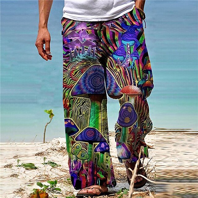 Short Homme Pantacourt Imprimé Hawaii - Pantalon Court Léger Pour Plage, Vacances Et Sport D'Été