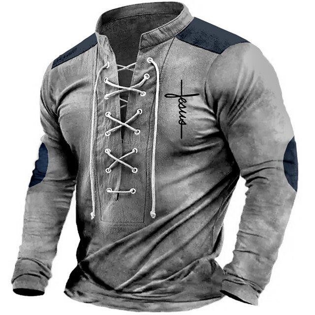 XINTAYEL Camisa Desgastada Para Hombre, Camiseta De Manga Corta Con Estampado De Caballero Templario En 3D, Camiseta Con Cuello En V Y Botones, Camisetas Para Motocicleta