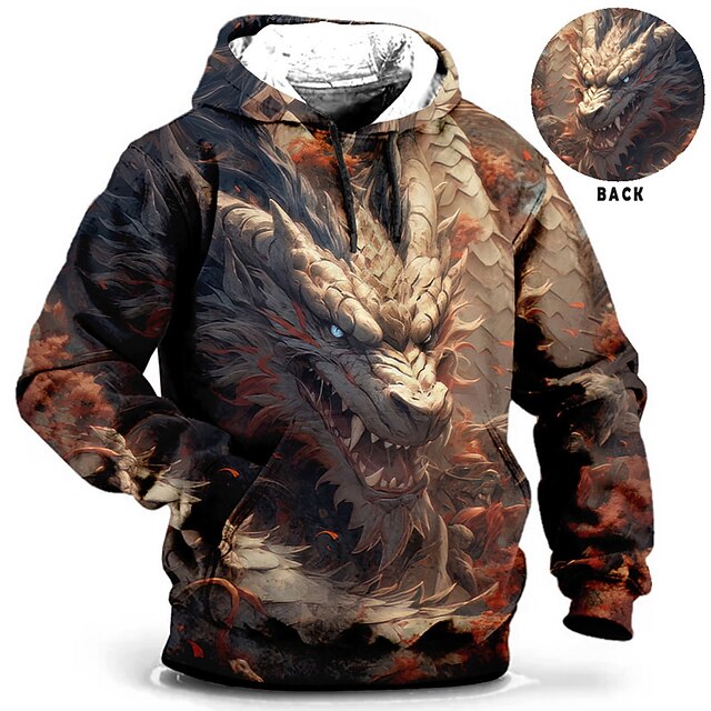 Sudadera Para Hombre Con Estampado 3D - Estilo Streetwear, Manga Larga, De Poliéster, Moda Deportiva Casual