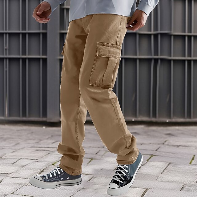 Aulemen Cargohose Herren - Elastische Chino Hose Mit Kordelzug Und Taschen