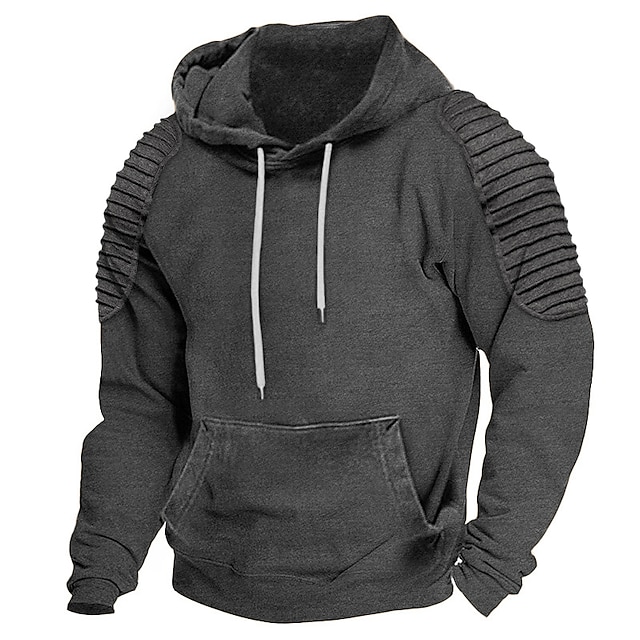 Herren Hoodie Schwarz - Lässiger Kapuzenpullover Sport Sweatshirt