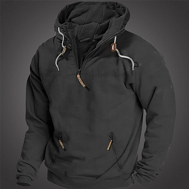Herren Zip Hoodie Mit Cross Print - Bequeme Kapuzenjacke Mit Kangarootasche & Reißverschluss