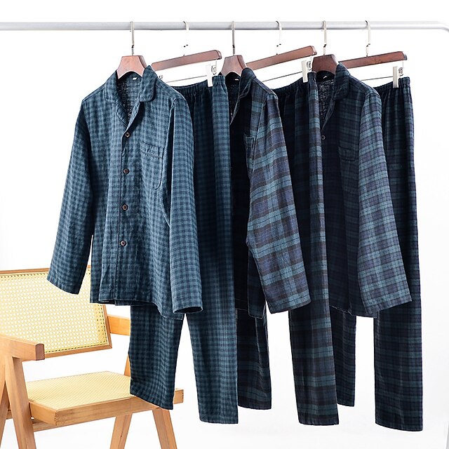 Pyjama D’hiver Moelleux Pour Homme – Lot De 2, Manches Longues + Pantalon, En Polaire Douce Et Flanelle éponge, Confortable Pour La Saison Froide