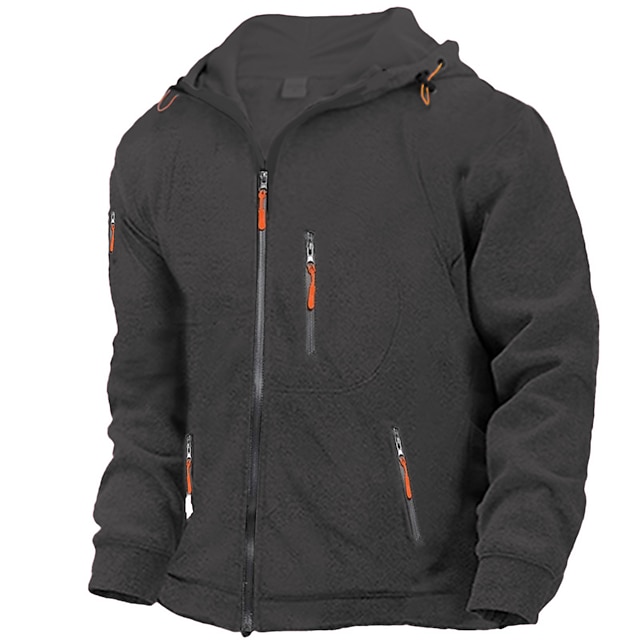 Caxndycing Rollkragenpullover Herren Langarm Zipper Stehkragen