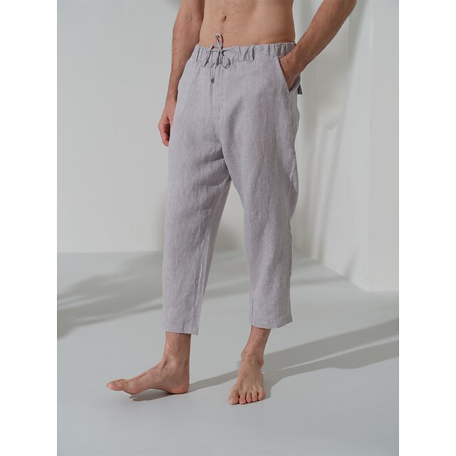 Pantalon Jogging Homme En Lin Et Coton - Coupe Décontractée, Taille élastique, Confort Parfait Sport Et Loisirs 2025