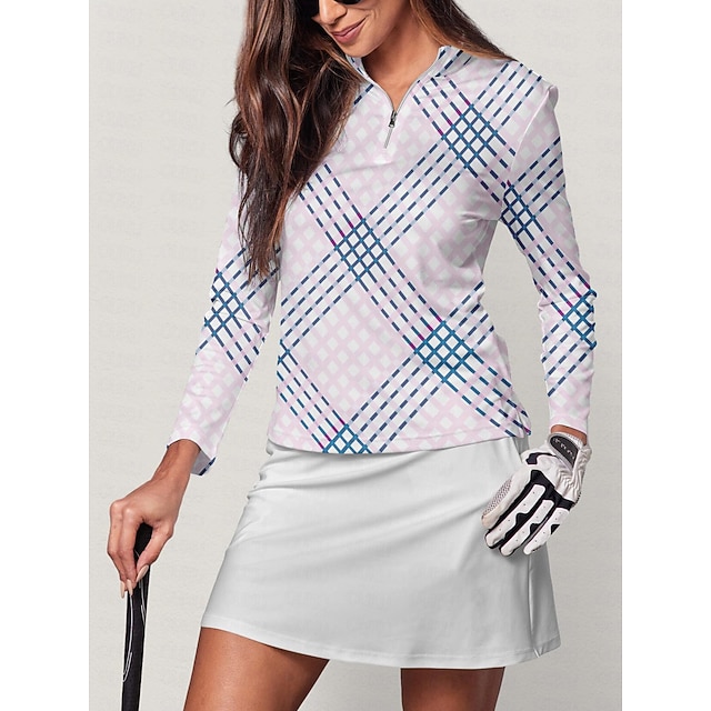 Women's Golf Polo Shirt Violet Pink Blue Sleeveless Sun Protection Top Ladies