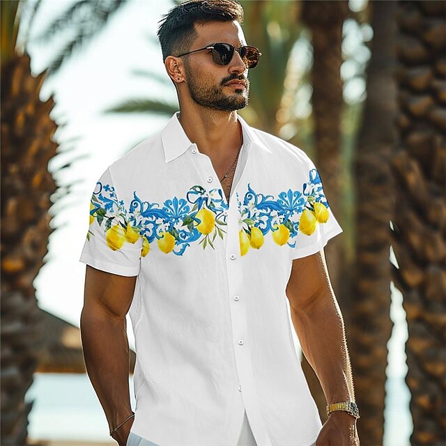 Chemise homme boutonnée sur le devant Jade hawaïen Tiki Hibiscus bleu à Chemise homme boutonnée sur le devant Jade hawaïen Tiki Hibiscus bleu à
