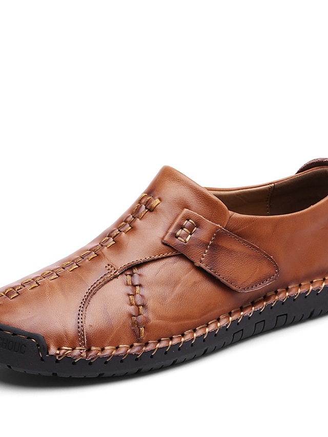  Hombre Zapatos Zapatos de taco bajo y Slip-Ons Cuero Cuero Auténtico Casual Comodidad