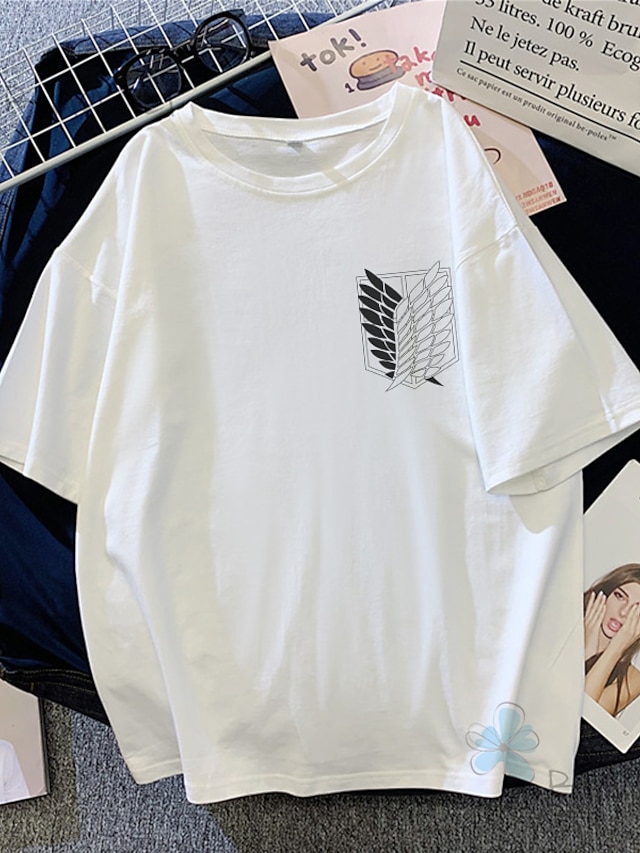  Inspiriert von Angriff auf Titan Cosplay Cosplay Kostüm T-Shirt-Ärmel 100% Polyester Druck T-shirt Für Damen / Herren