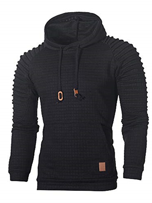  riou men’s long-sleeved hoodie sweatshirt slim fit sweat jacket hooded sweater pullover-shirt cotton outwear men’s long-sleeved patchwork hoodie hooded-pullover top tee outwear (2xl, black g)