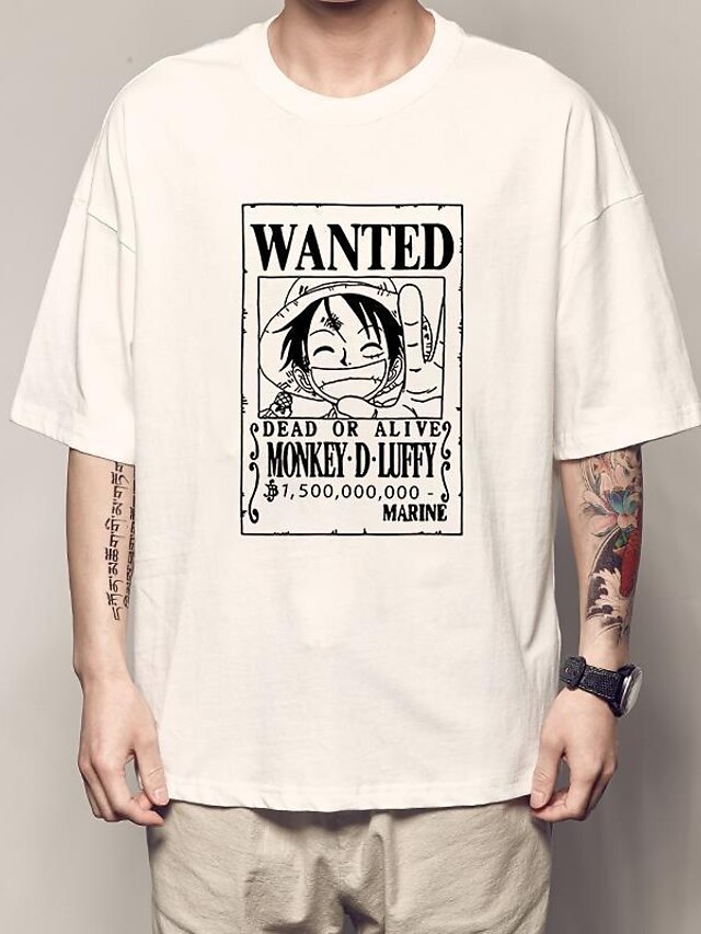  Inspired by One Piece Monkey D. Luffy T-shirt Cartoon 100% Polyester Anime Harajuku Graphic Kawaii T-shirt For Men's / Women's / Unisex / Couple's / Manga / Cosplay
